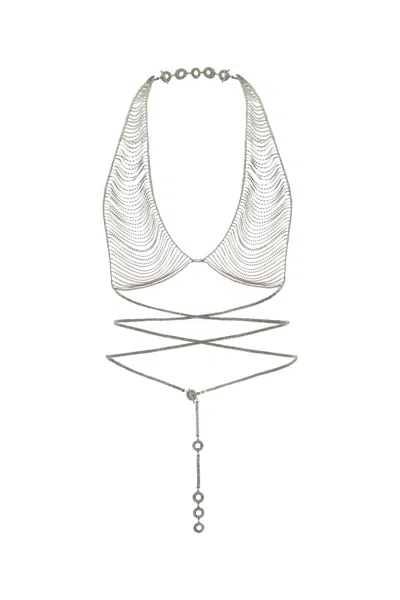 Benedetta Bruzziches Linked Chain Layered Necklace With Pendant Detail In Multicolor