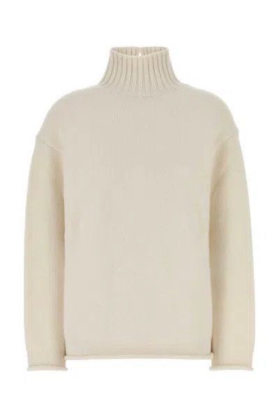Bottega Veneta Off White Highneck Sweater In White