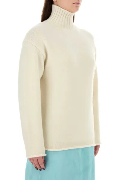Bottega Veneta Off White Highneck Sweater In White