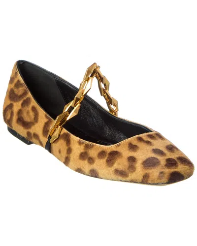 Jimmy Choo Leopard Print Tilda Ballerina In Brown