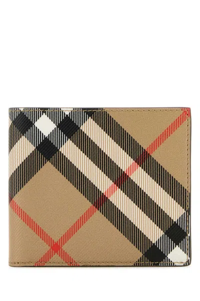 Burberry Signature Pattern Compact Rectangular Card Holder In Multicolor