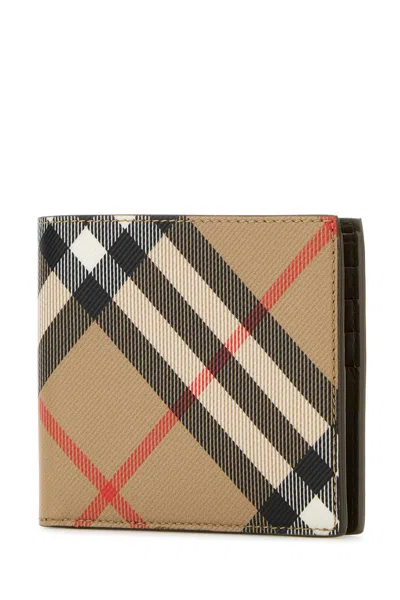 Burberry Signature Pattern Compact Rectangular Card Holder In Multicolor