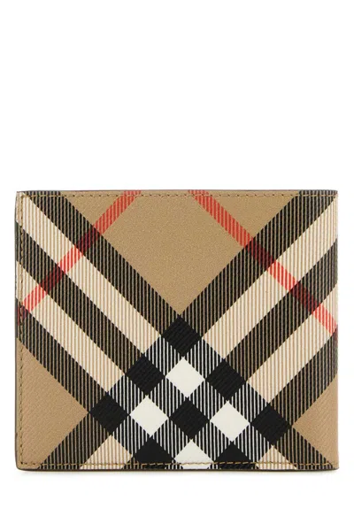Burberry Signature Pattern Compact Rectangular Card Holder In Multicolor