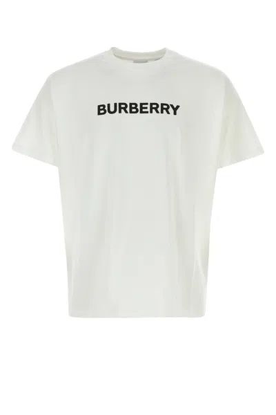 Burberry Logo Print Cotton Oversized T-shirt In White