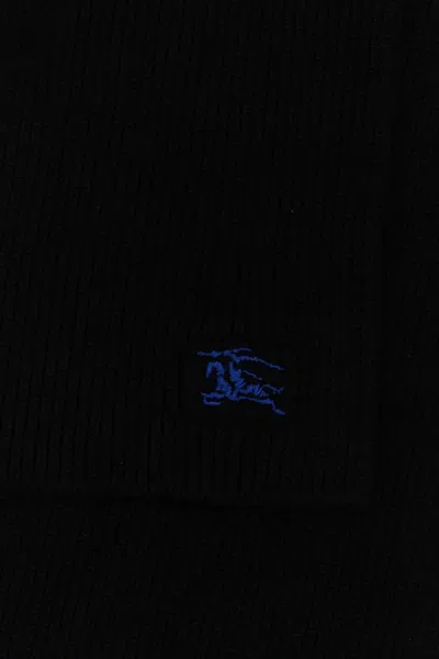 Burberry Mu Ribbed Scarf In Black