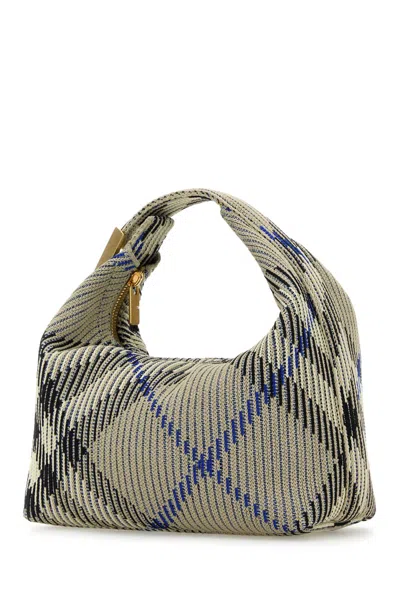 Burberry Mini Peg Check Knitted Bag In Multicolor