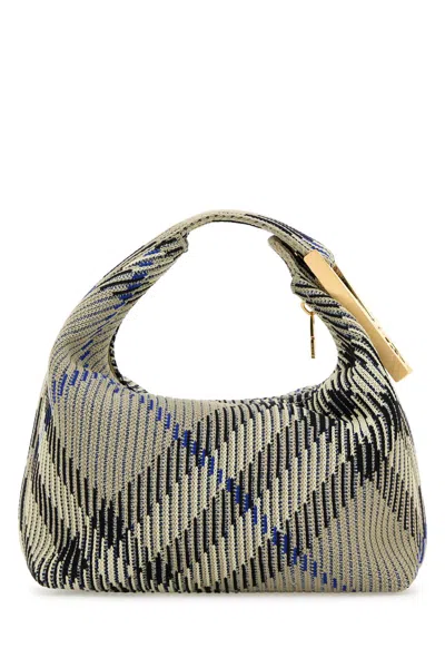 Burberry Mini Peg Check Knitted Bag In Multicolor