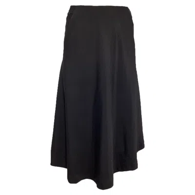 Theory Asymmetric Midi Skirt In Black Cotton In Black