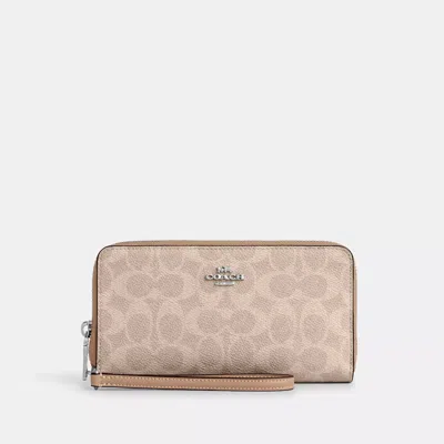 Coach Outlet Long Zip Around Wallet With Detachable Card Case In Signature Canvas In Multi