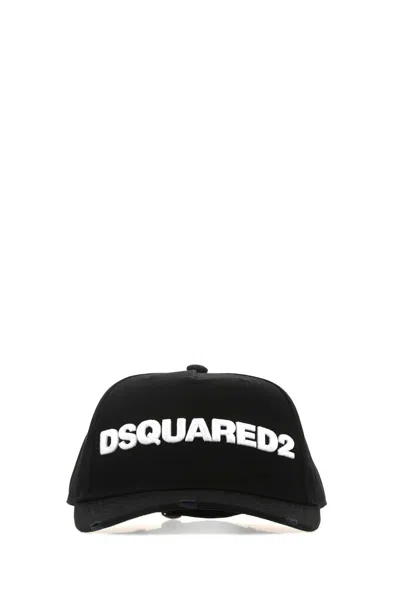 Dsquared2 Dsquared Black Gabardine Baseball Cap In Black
