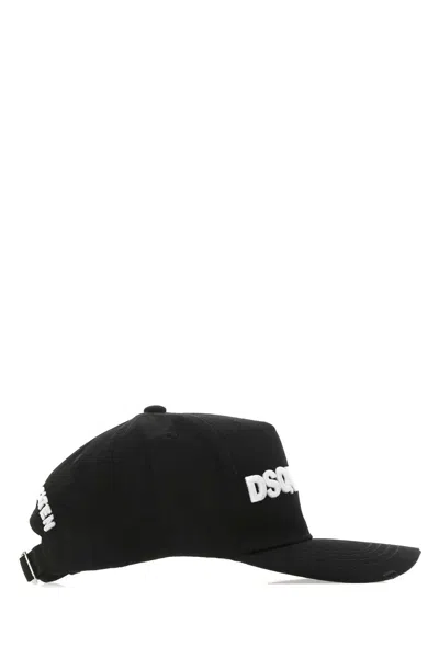 Dsquared2 Dsquared Black Gabardine Baseball Cap In Black