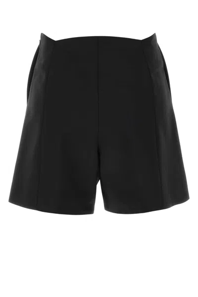 Givenchy Asymmetrical High-waisted Black Wool And Mohair Shorts In Black