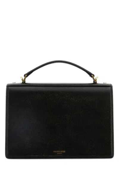 Golden Goose Venezia Bag Palmellato Leather Body Gold Metal Details Bags In Black