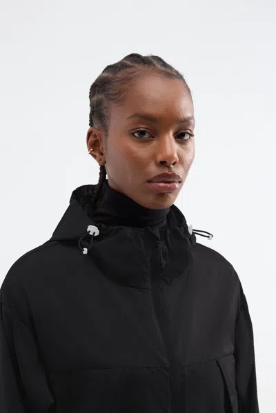 Kanuk Langley Windbreaker With Hood In Black Ripstop In Black