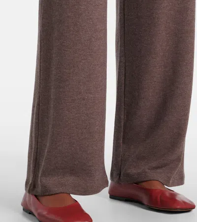 Leset Lauren Wide-leg Lounge Trousers In Brown