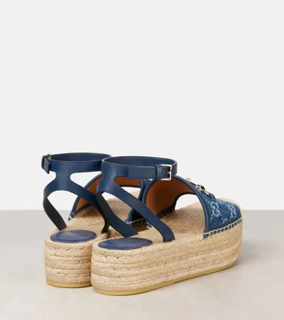 Gucci Paloma Denim Espadrille Sandals In Blue