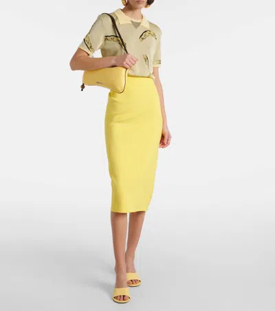 Jacquemus Hourglass Draped Midi Skirt In Yellow