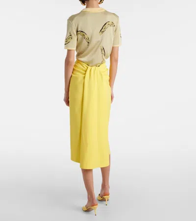 Jacquemus Hourglass Draped Midi Skirt In Yellow
