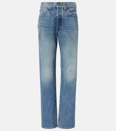 Khaite Abigail High-waisted Straight Leg Jeans In Blue