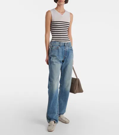 Khaite Abigail High-waisted Straight Leg Jeans In Blue