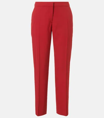 Dries Van Noten Poumas Straight Leg Wool Trousers In Red