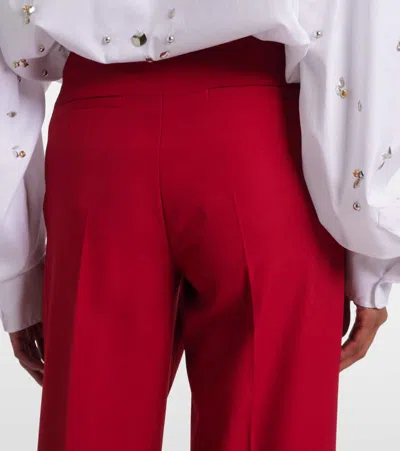 Dries Van Noten Poumas Straight Leg Wool Trousers In Red