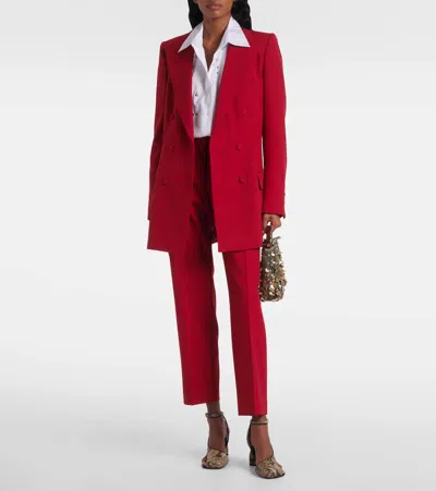 Dries Van Noten Poumas Straight Leg Wool Trousers In Red