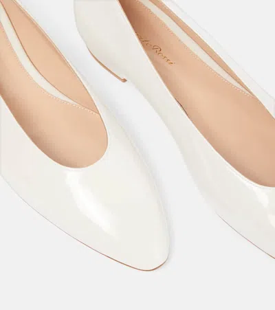Gianvito Rossi Glossed-leather Ballet Flats In White