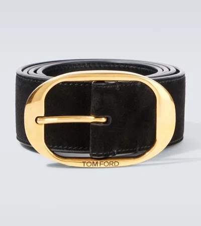 Tom Ford Suede Belt In Black