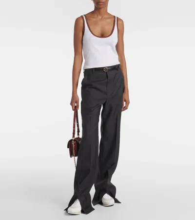 Gucci Motion Sneaker With Adjustable Ankle Strap In White