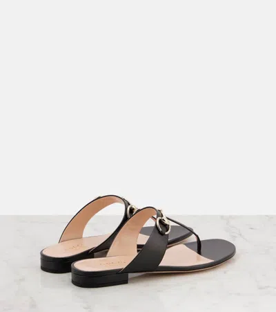 Gucci Women Horsebit Thong Sandals In Black