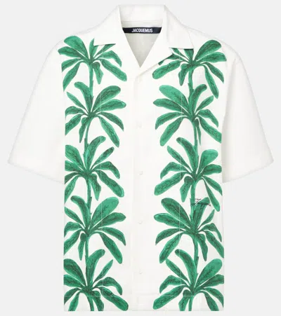 Jacquemus Jean Printed Cotton Shirt In White