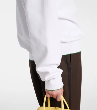 Jacquemus White Sweater With Logo Embroidered On The Front And Short Design In Cotton Woman In White