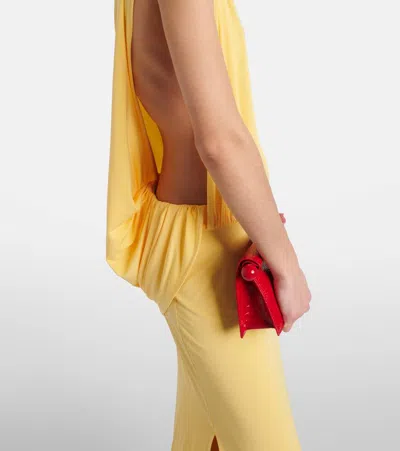Jacquemus Peplo Stretch-jersey Maxi Dress In Yellow