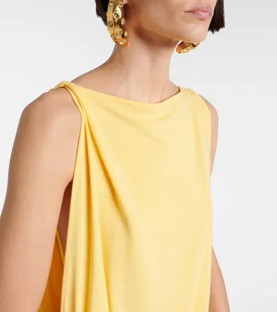Jacquemus Peplo Stretch-jersey Maxi Dress In Yellow