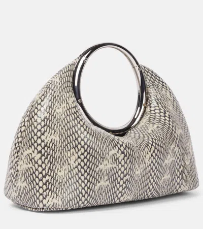 Jacquemus Small Calino Snake-embossed Leather Top Handle Bag In Beige
