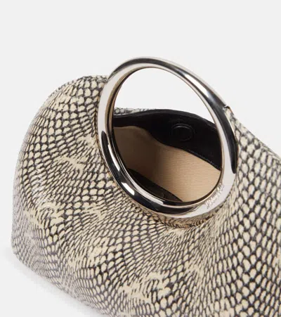 Jacquemus Small Calino Snake-embossed Leather Top Handle Bag In Beige