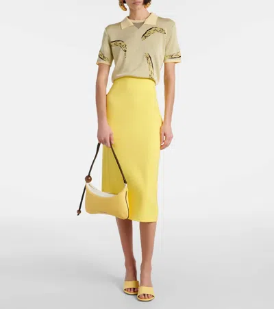 Jacquemus Le Marino V-neck Polo With Playful Banana Print In Yellow