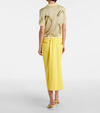 Jacquemus Le Marino V-neck Polo With Playful Banana Print In Yellow