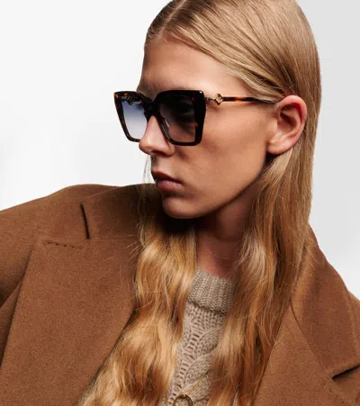 Fendi Ff Diamonds Cat-eye Sunglasses In Brown