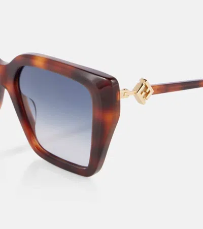 Fendi Ff Diamonds Cat-eye Sunglasses In Brown
