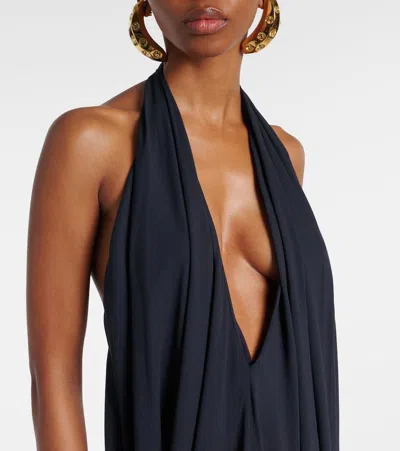 Jacquemus The Norma Draped Maxi Halter Dress In Blue
