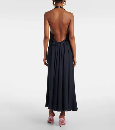Jacquemus The Norma Draped Maxi Halter Dress In Blue