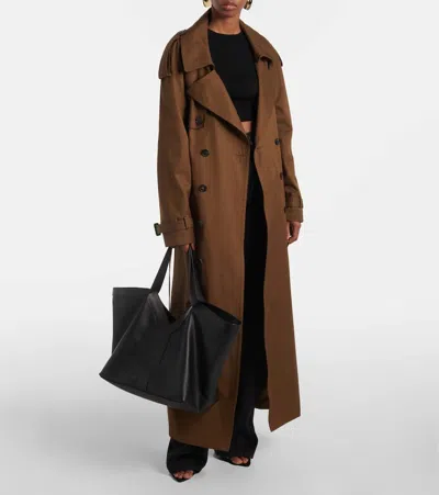 Saint Laurent Y Stitch Tote Bag In Calfskin Leather In Black