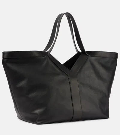 Saint Laurent Y Stitch Tote Bag In Calfskin Leather In Black