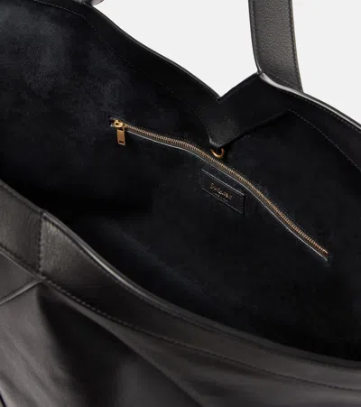 Saint Laurent Y Stitch Tote Bag In Calfskin Leather In Black