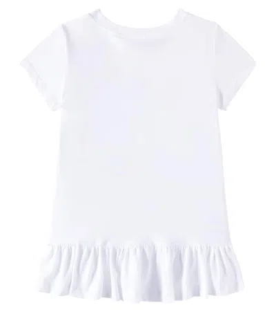 Monnalisa Maxi White T-shirt For Girl With Alice In Wonderland In White