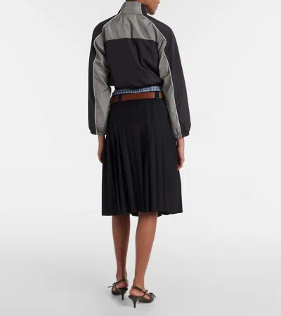 Miu Miu Technical Cropped Track Jacket In Multi