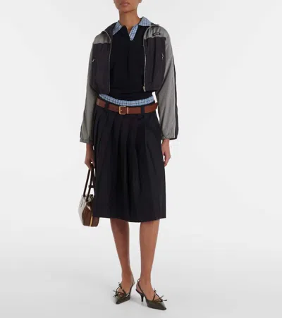 Miu Miu Technical Cropped Track Jacket In Multi