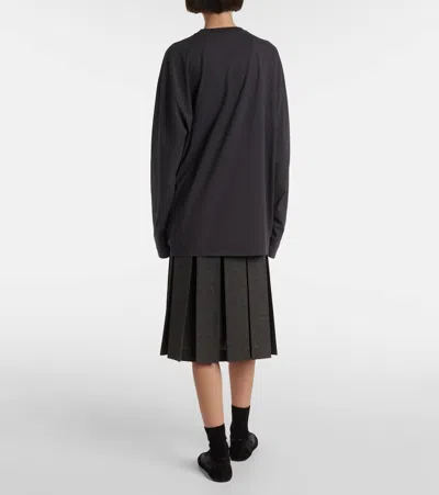 Prada Charcoal Cotton Oversize T-shirt In Grey